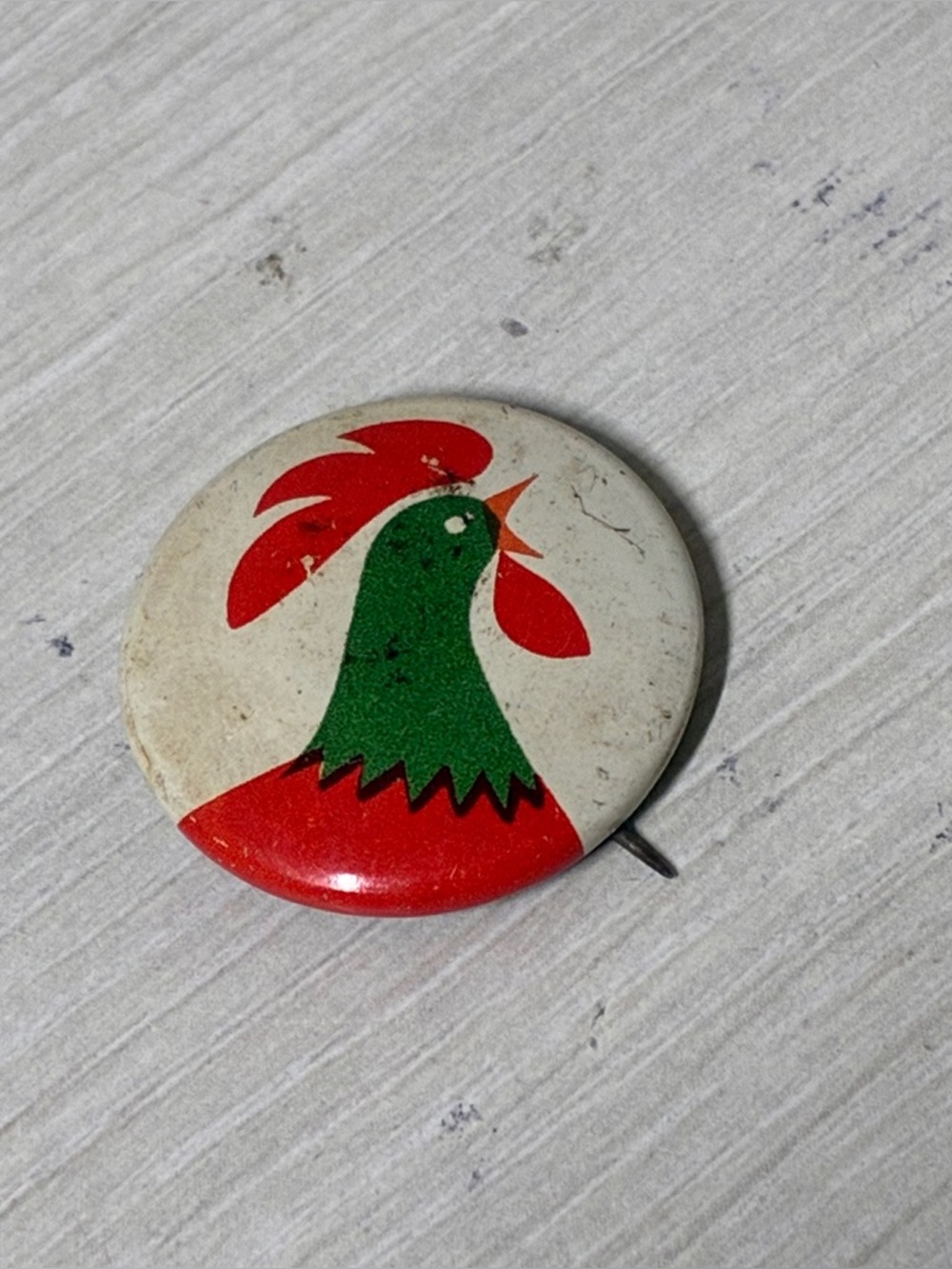 VTG 1960s Kellogg's Corn Flakes Button Back Pin Corny The Rooster Cornflakes 1"